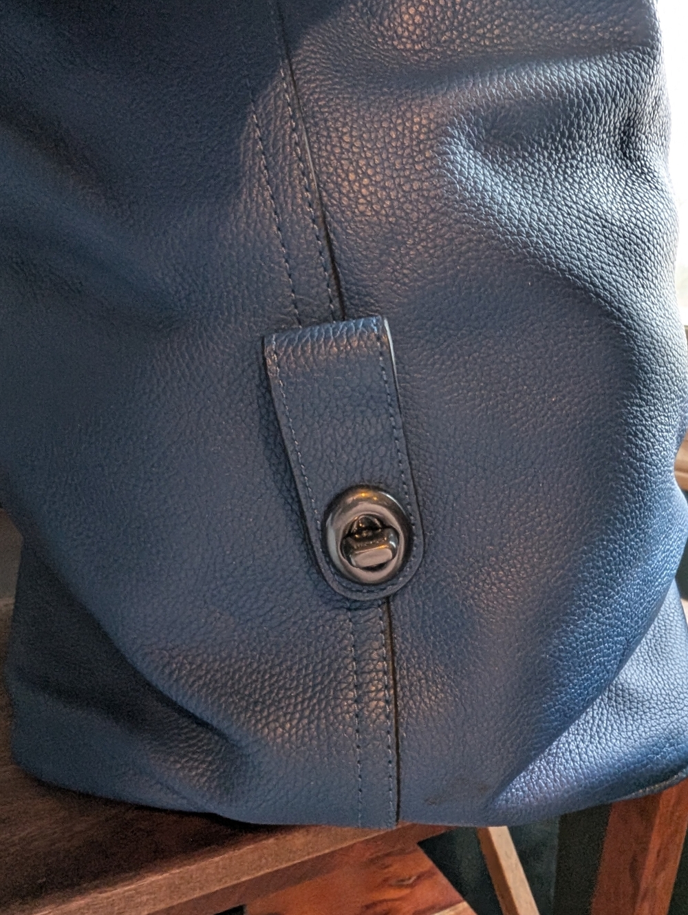 Coach Varsity Stripe Explorer Bag In Pebbled Leather -Blue - Picture 6 of 15